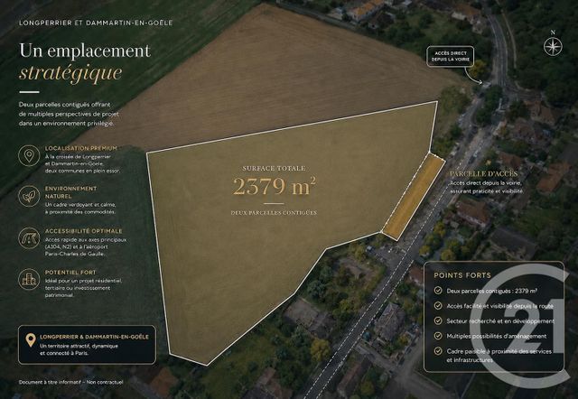 terrain à vendre - 2379.0 m2 - LONGPERRIER - 77 - ILE-DE-FRANCE - Century 21 Gp Immobilier