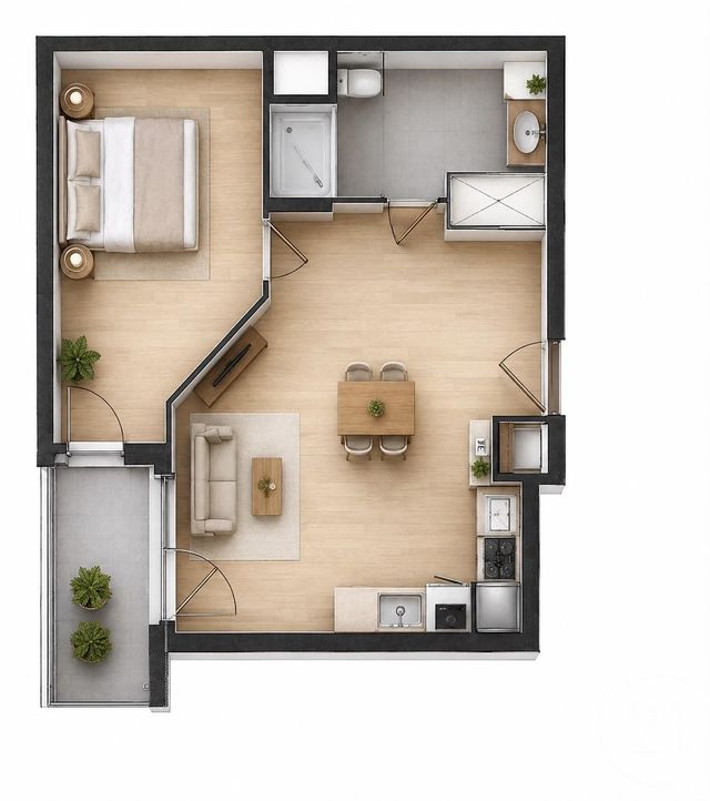 Appartement F2 à vendre - 2 pièces - 42.19 m2 - DAMMARTIN EN GOELE - 77 - ILE-DE-FRANCE - Century 21 Gp Immobilier
